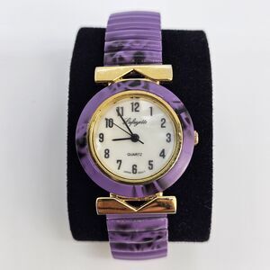 Lafayette Women's Watch 27MM Cream Dial Purple Expandable Band 6" New Battery
